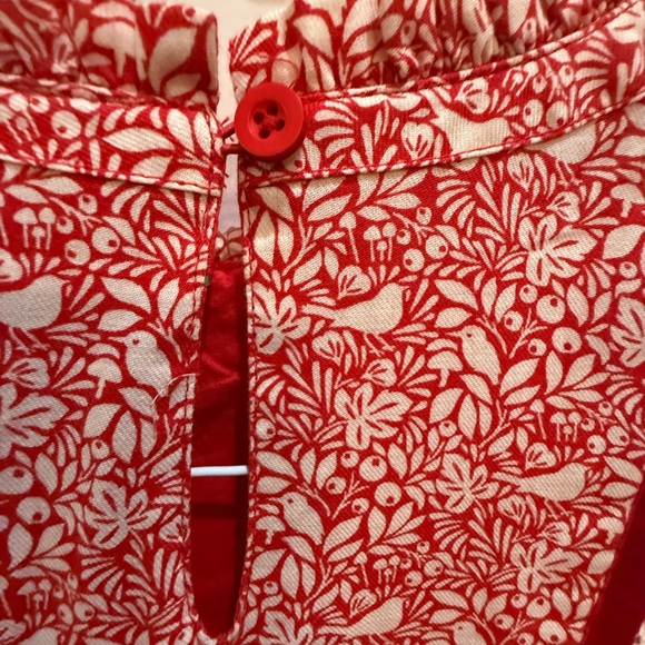 Mini Boden Red and White Smocked Sundress with Square Neck - Picture 6 of 6